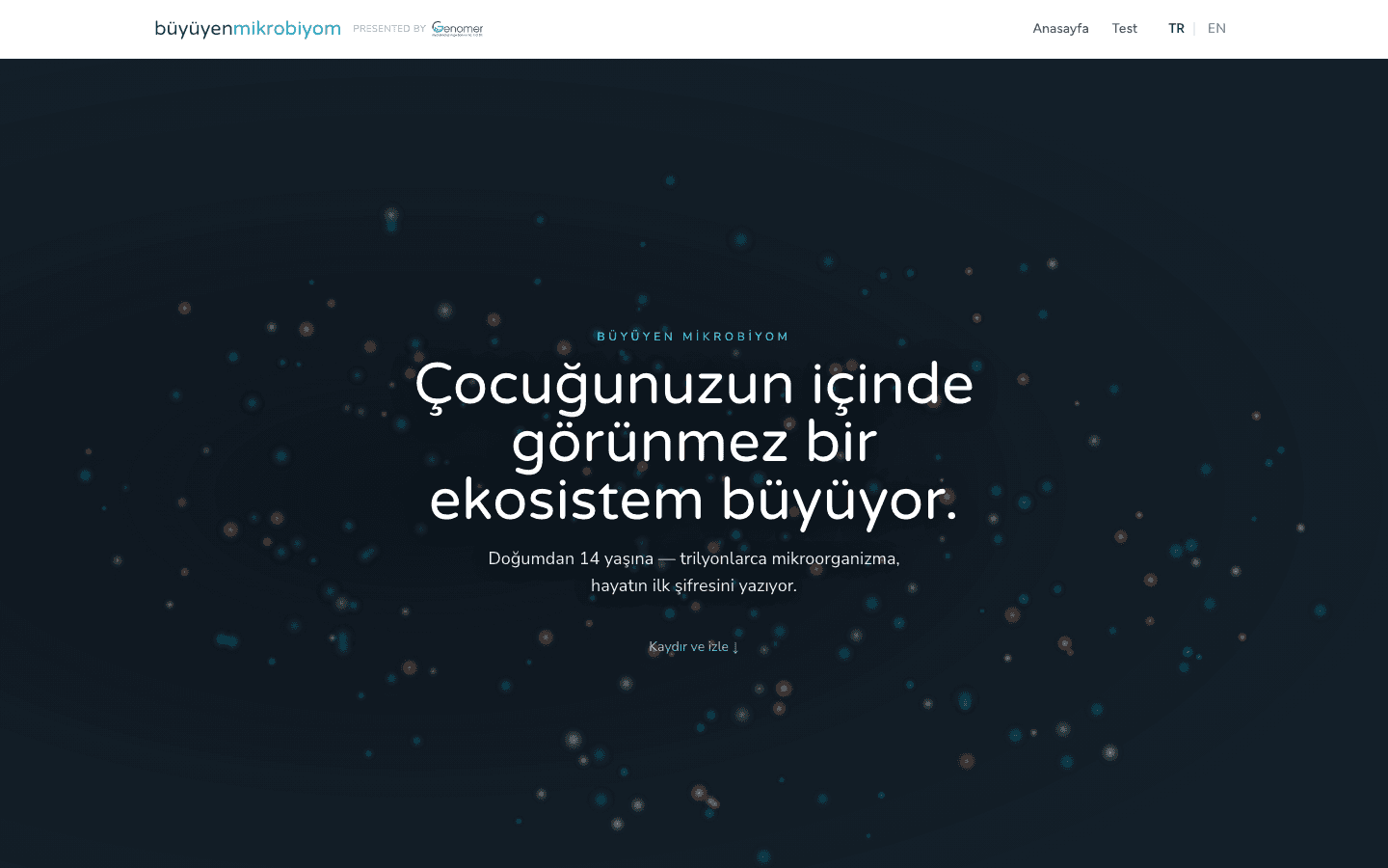 Homepage screenshot of buyuyenmikrobiyom.com