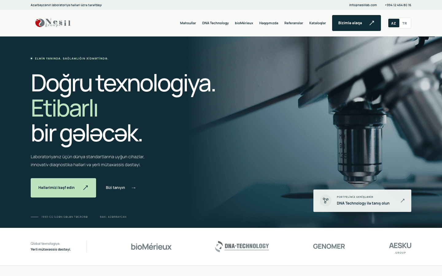 nesilgroup.az anasayfa ekran görüntüsü